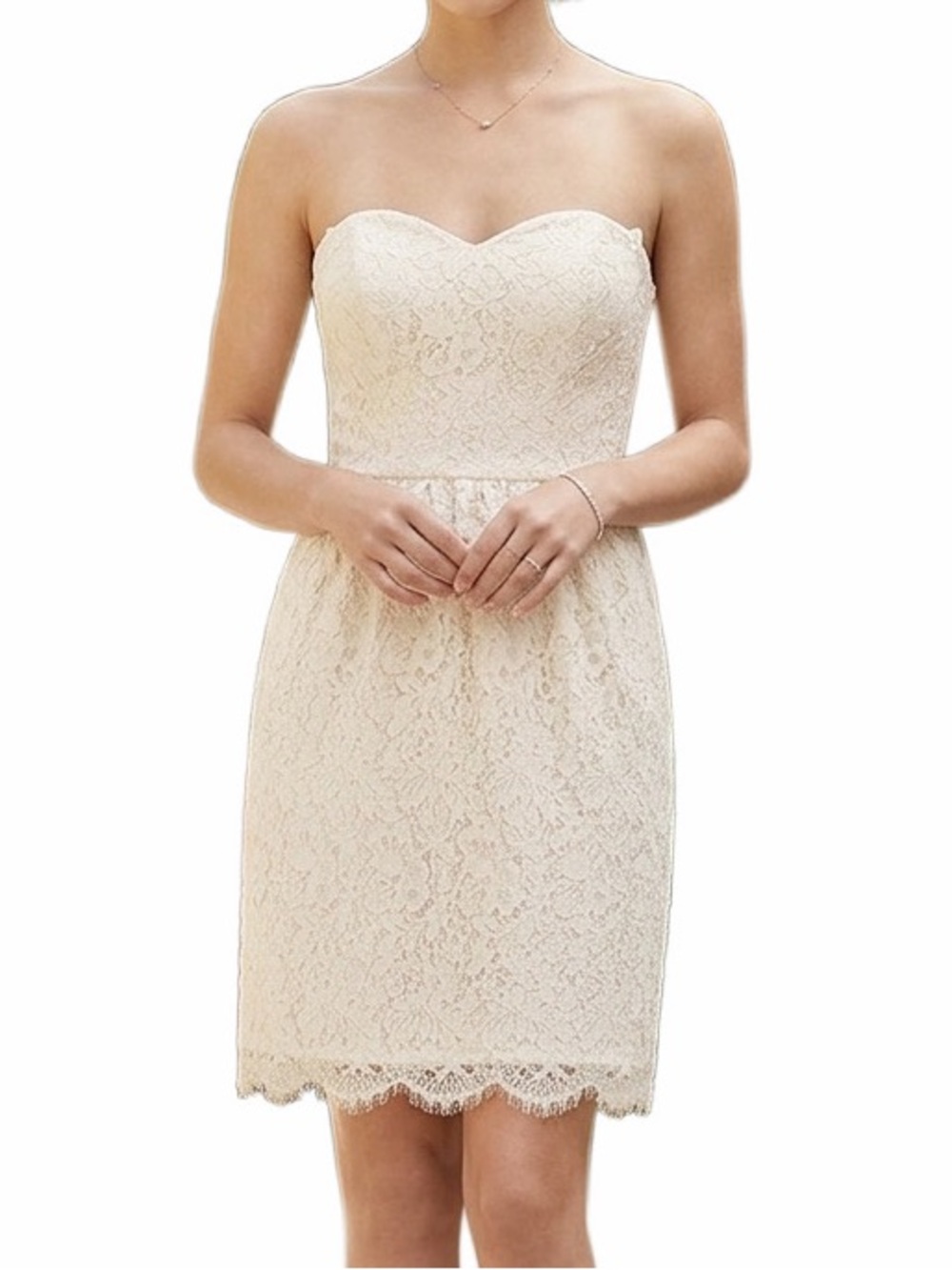 Shoshanna “Estella" Womens Strapless Lace Bridal/Cocktail Dress in size 8